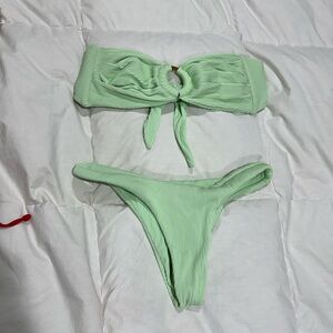 Kulani Kinis Neon Green Ribbed Bikini